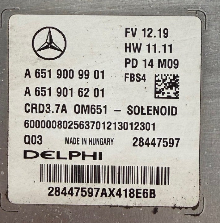 Original Files Mercedes E 250 BlueTec , 150 KW  204 PS HP  , Delphi CRD3.7A  A6519009901    A6519016201  HW 6519040800  SW 6519023203  Sofware upgrade  6519039569    CRD3-651-WMIC8D11