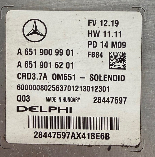 Original Files Mercedes E 250 BlueTec , 150 KW  204 PS HP  , Delphi CRD3.7A  A6519009901    A6519016201  HW 6519040800  SW 6519023203  Sofware upgrade  6519039569    CRD3-651-WMIC8D11