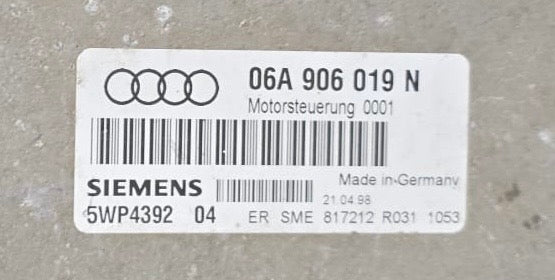 IMMO OFF File  I  WEGFAHRSPERRE DATEIEN I  Audi A3 1.6L  Benzin  Siemens Simos 2  06A906019N 5WP4392