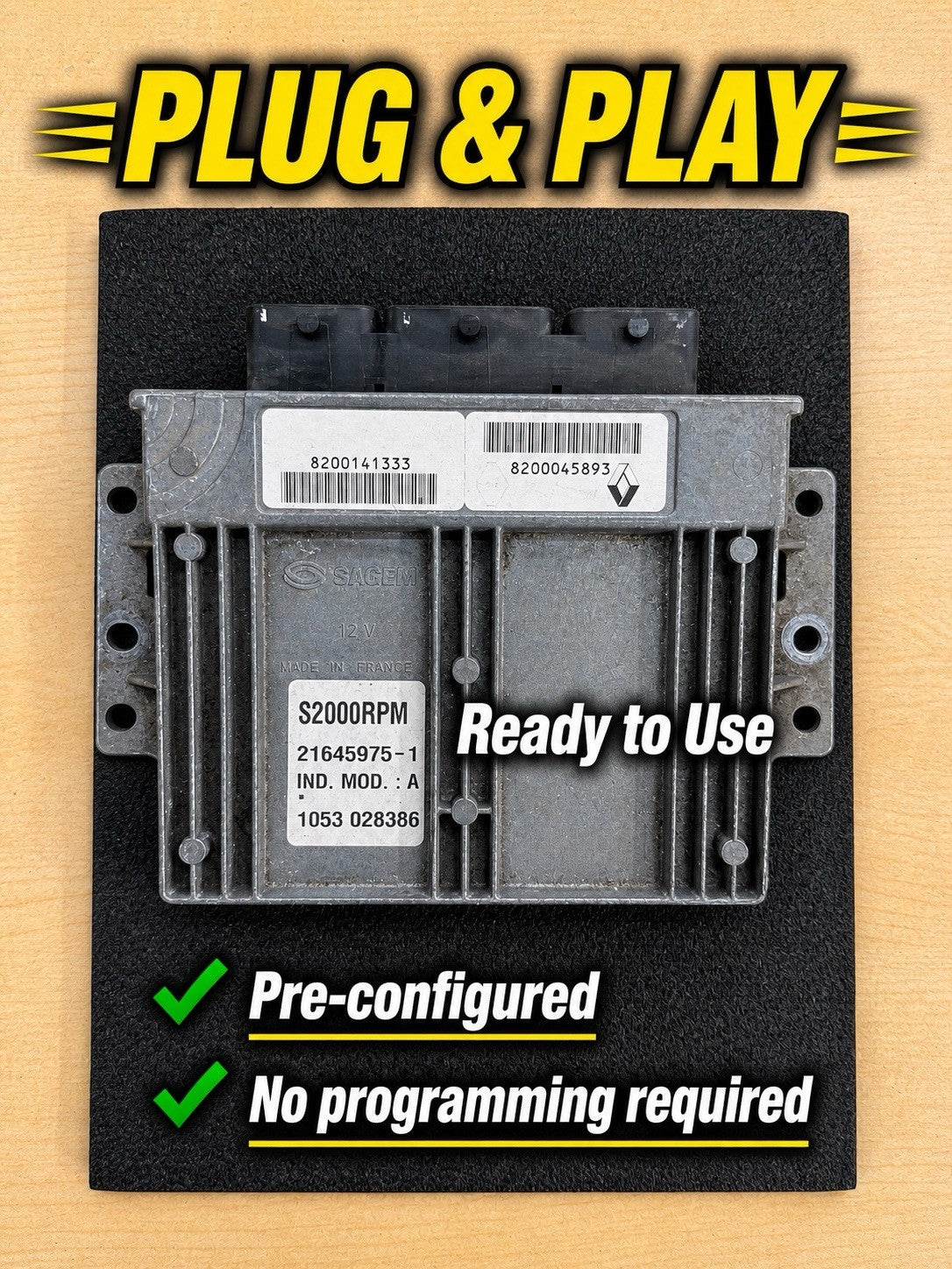 Plug&Play ENTSPERRT RENAULT LAGUNA ECU 8200045893 8200141333 21645975-1