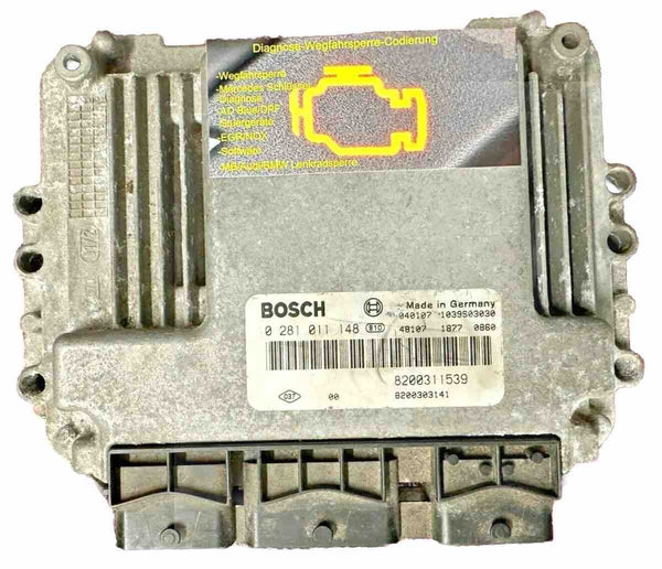 Motorsteuergerät 8200311539 Bosch 0281011148 ; ink Dateien Übernahme