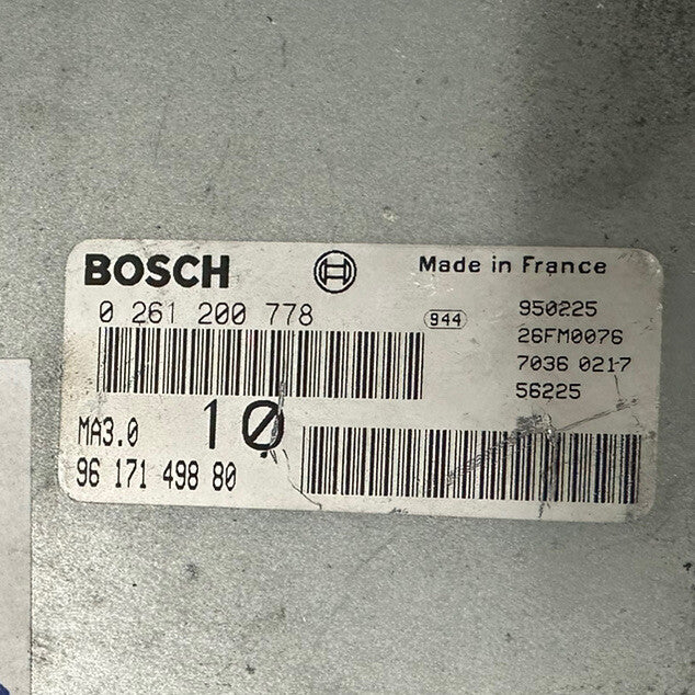 Peugeot 106 Motorsteuergerät Bosch 0261200778, 9617149880, Ohne Wegfahrsperre