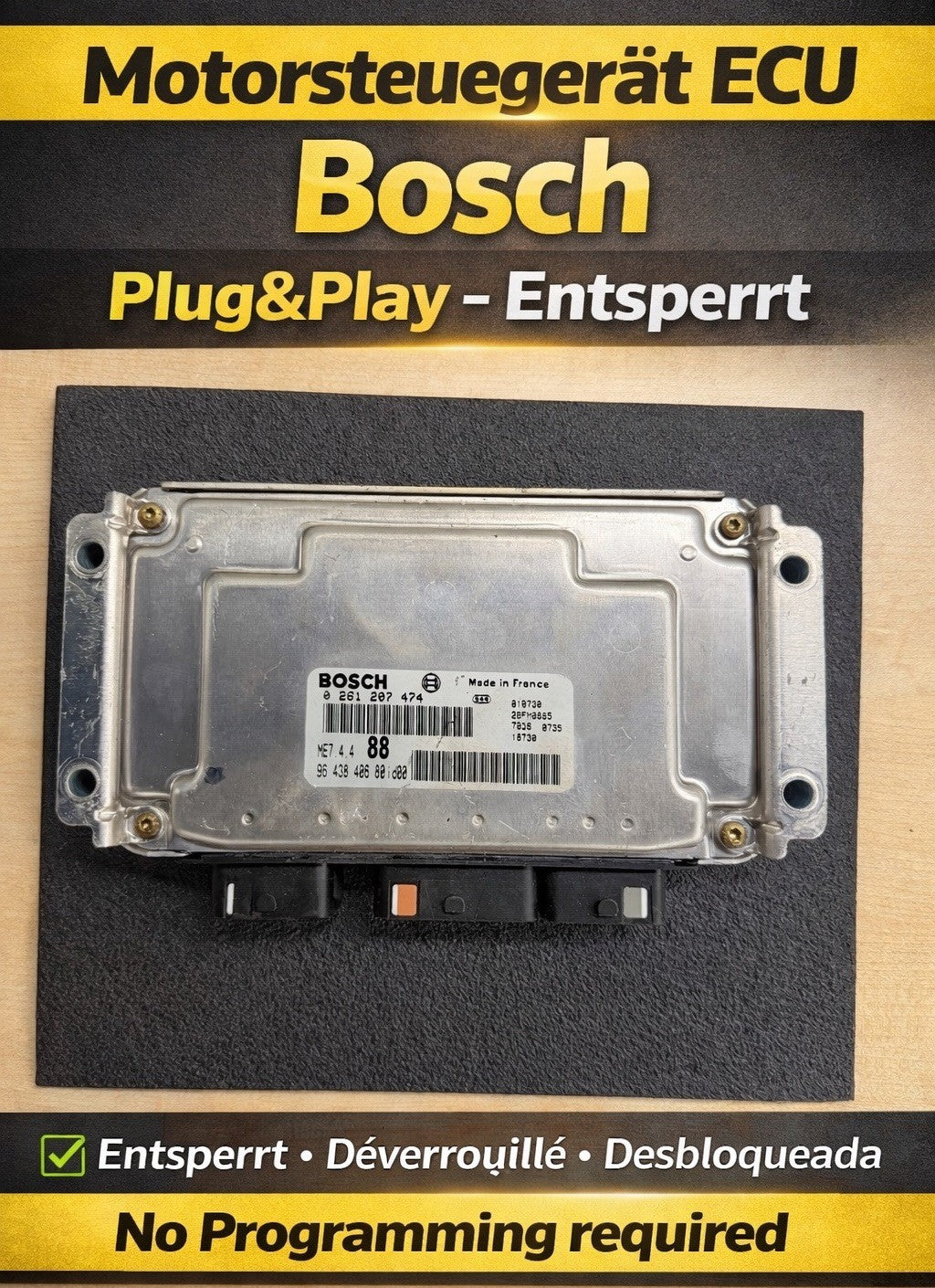 Plug&Play ENTSPERRT Motorsteuergerät Peugeot 9658476680 Bosch 0261207474