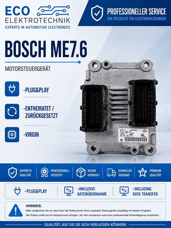 Plug&Play ENTHEIRATET OPEL AGILA ECU MS 0261206075 09185450. 26SA7603