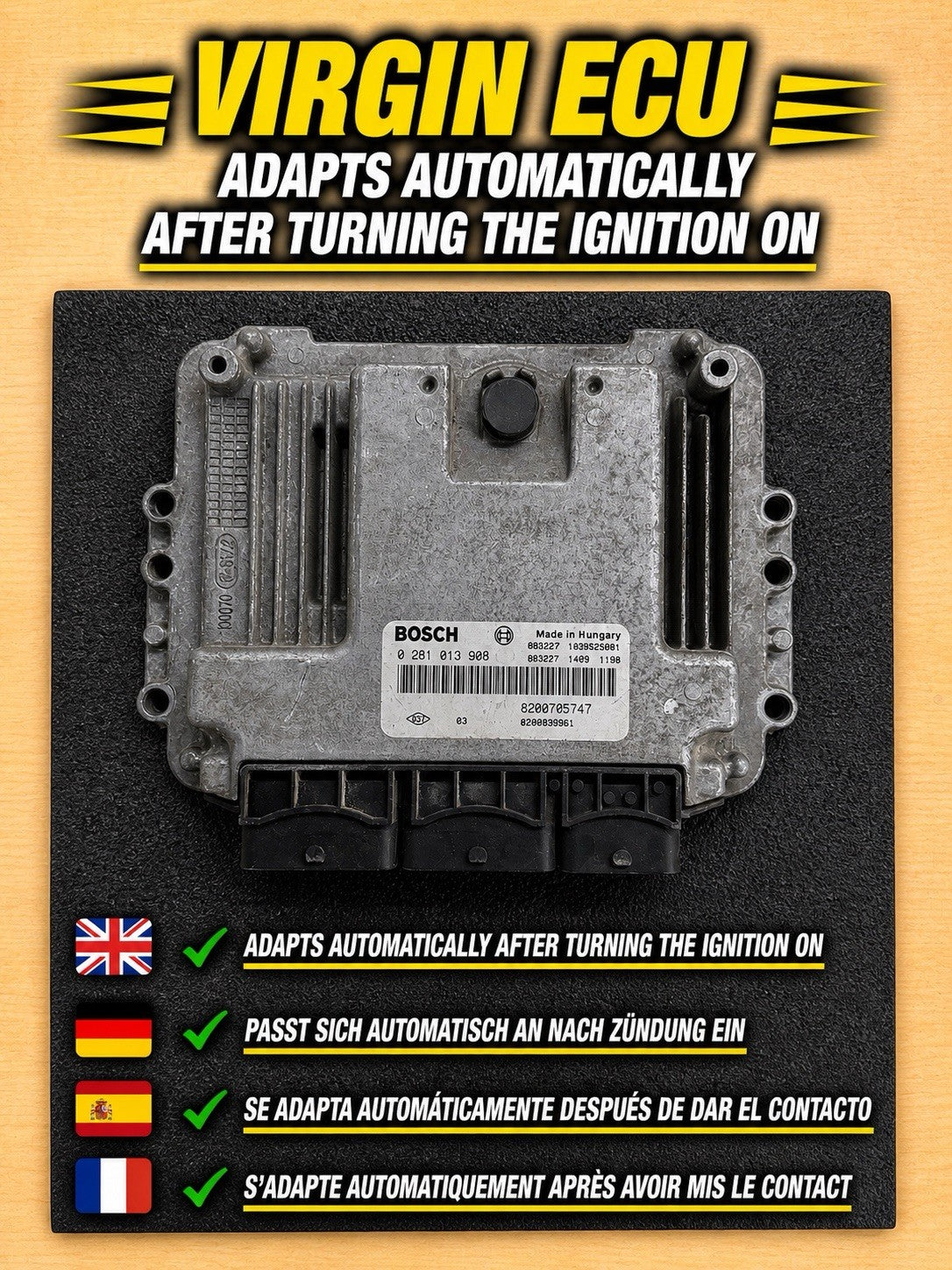 Plug&Play ENTSPERRT Renault Scenic 1,9 ECU MS 0281013907 8200705747