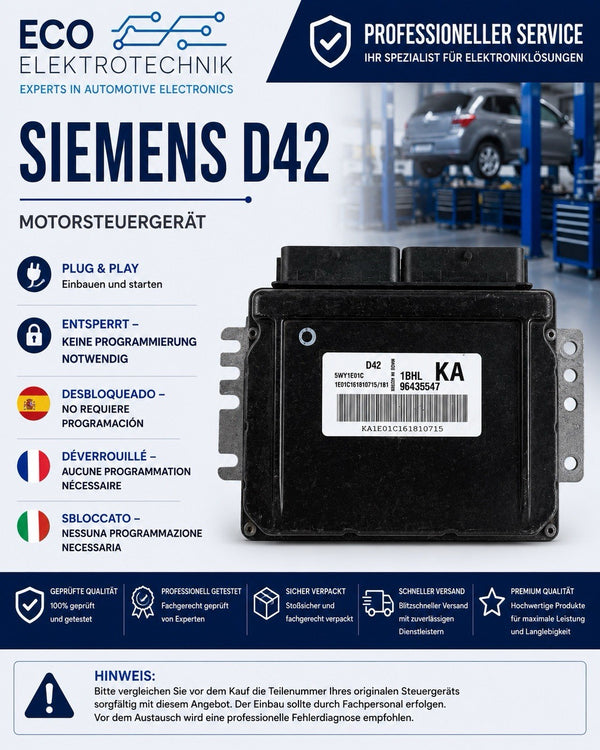 Plug&Play Daewoo ECU Motorsteuergerät 5WY1E01C 96435547