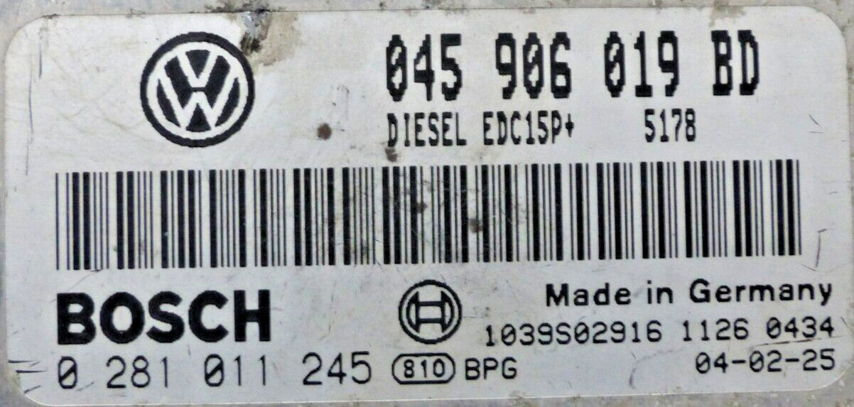 Plug&Play ENTSPERRT VW Lupo 1.4TDi 55kW 045906019BD Bosch 0281011245
