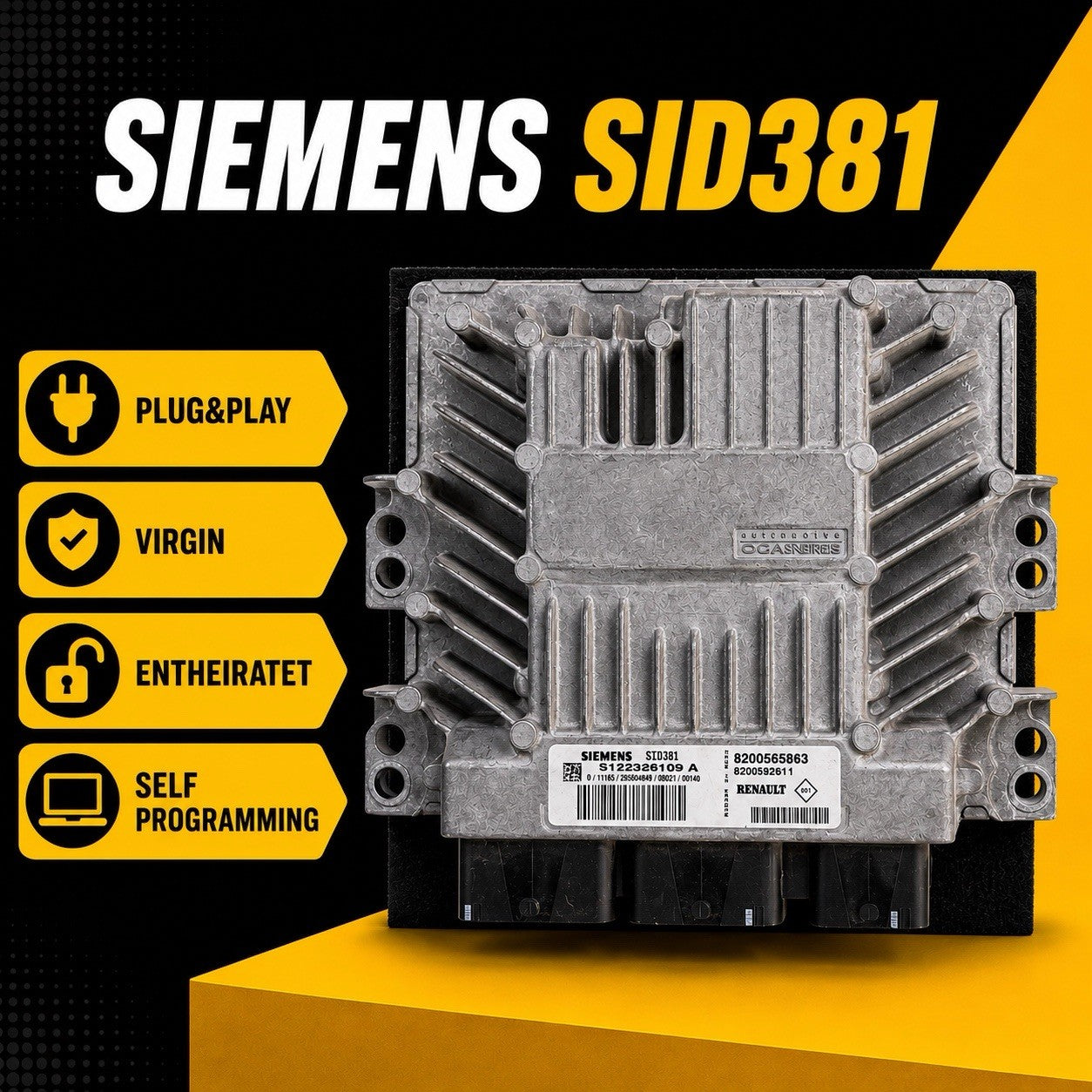 Plug&Play ENTSPERRT Renault Scenic 1.5 ECU MS SID381 8200565863 S122326109A