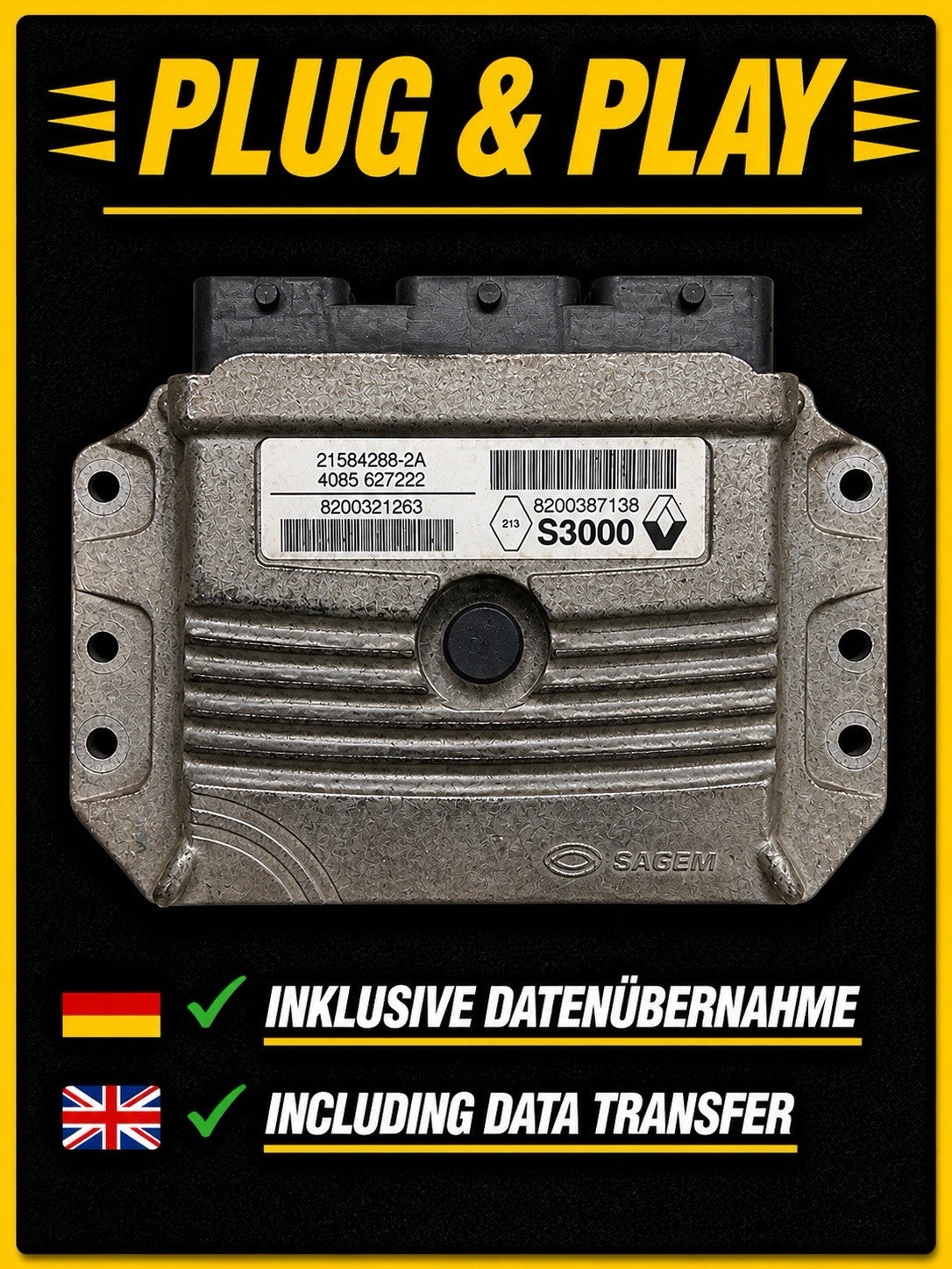 Plug&Play Renault SCENIC MEGANE ECU MS  8200321263 8200387138 21584288-2A