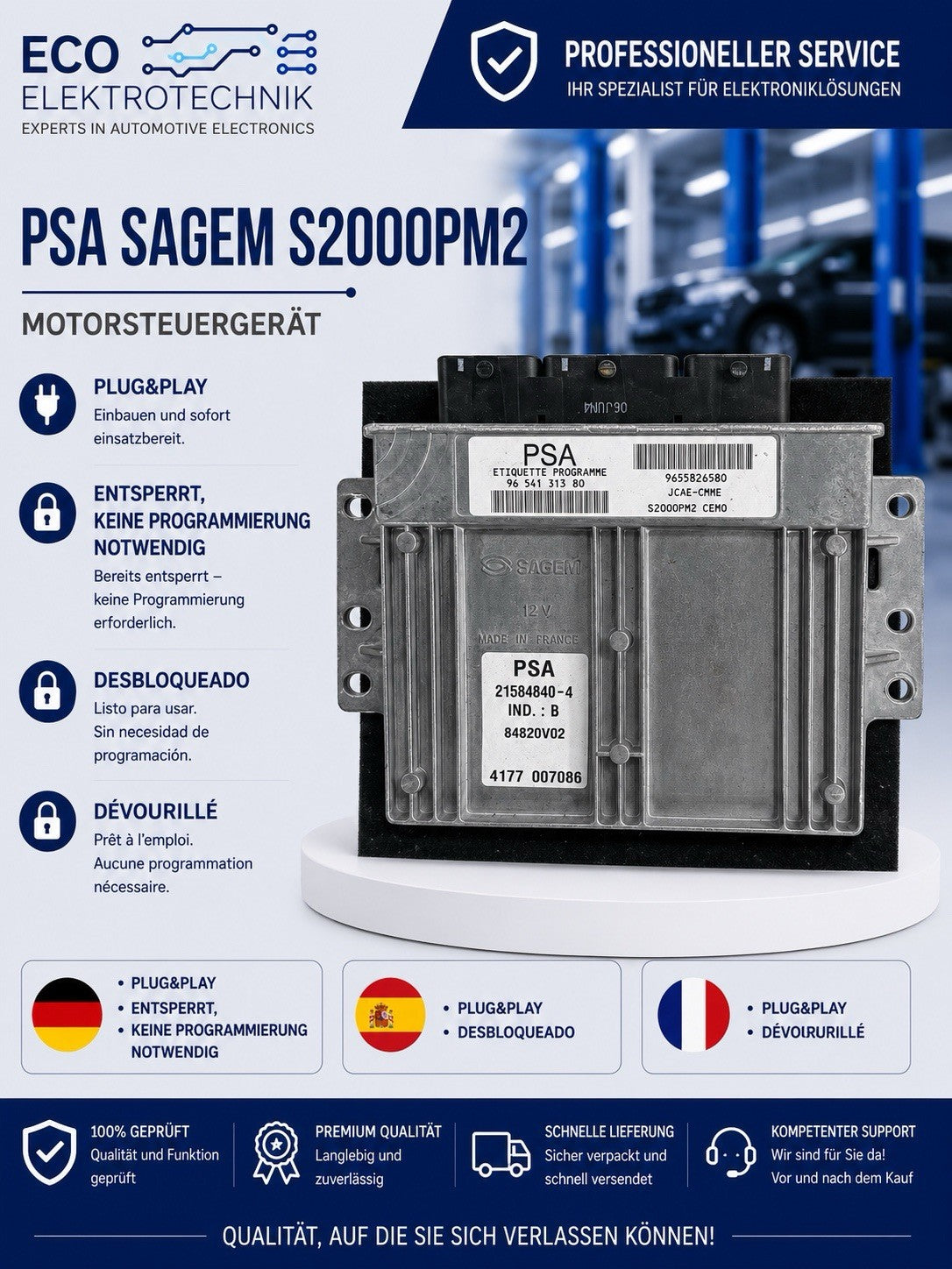 Plug&Play ECU MS PEUGEOT 407 1.8 9654131380 9655826580 21584840-4