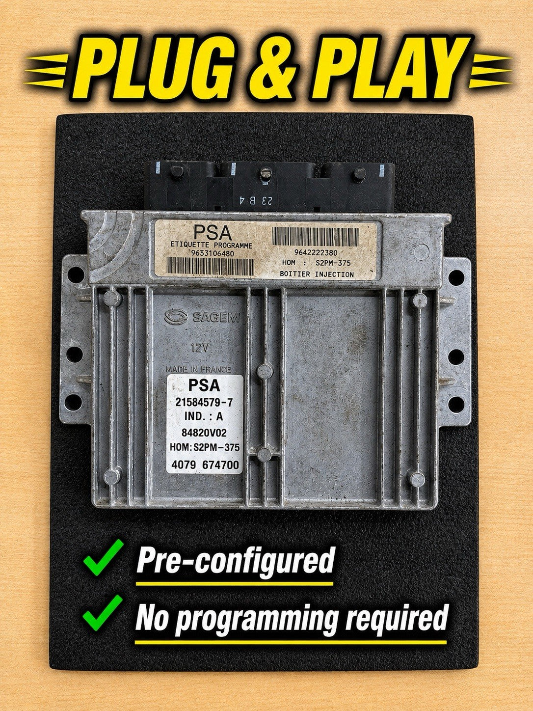 Plug&Play ENTSPERRT Citroen C2 ECU MS 9653106480 9642222380 21584579-7