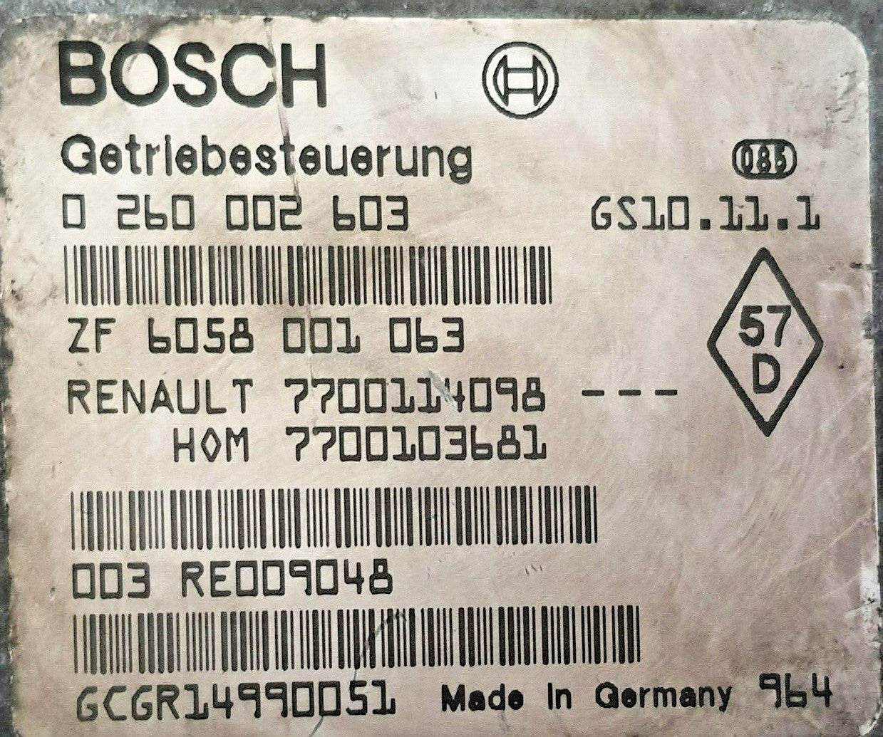 Getriebe Steuergerät Renault Espace 0260002603 7700114098 7700103681 GEPRÜFT