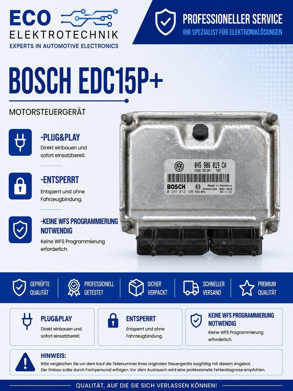 Plug&Play ENTSPERRT VW Polo 1.4 TDI ECU Steuergerät 045906019CA  0281012195