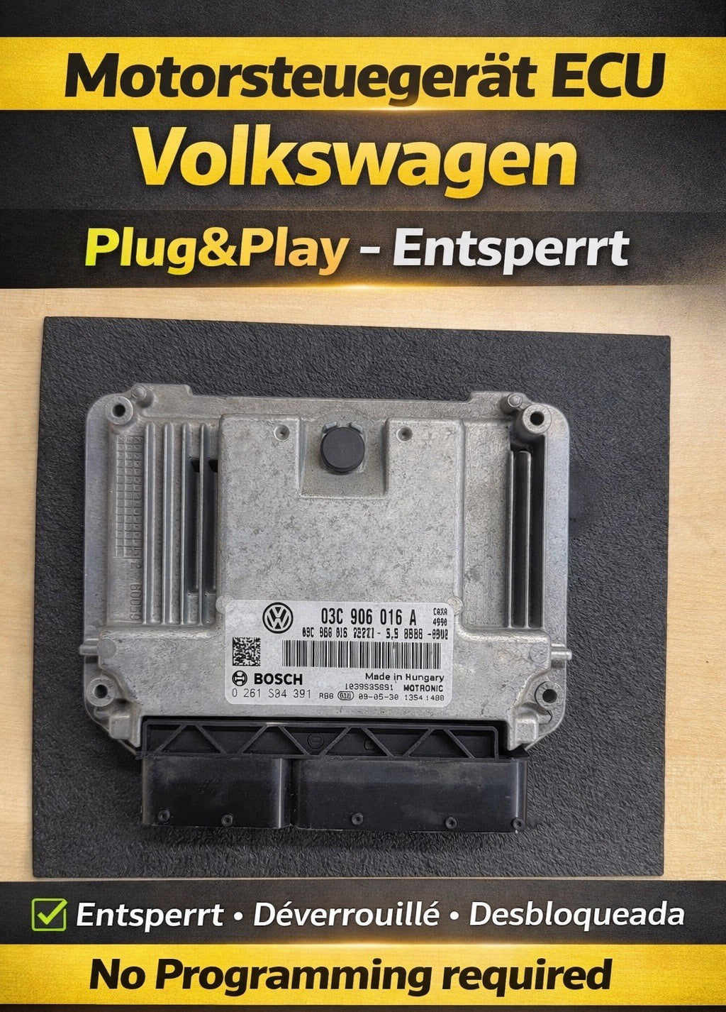 Plug&Play ENTSPERRT VW Golf 1.4 ECU MS Bosch 0261S04391 03C906016A