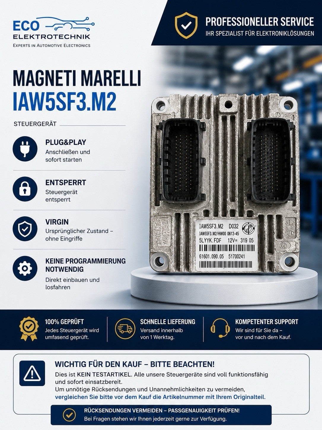 Plug&Play Entheiratet Fiat Punto 199 ECU MS 51780241 6160109905