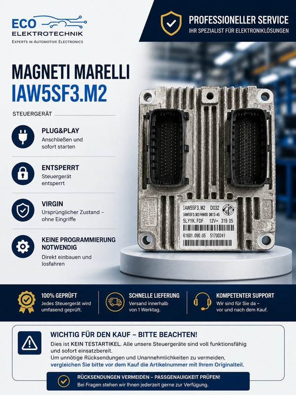 Plug&Play Entheiratet Fiat Punto 199 ECU MS 51780241 6160109905