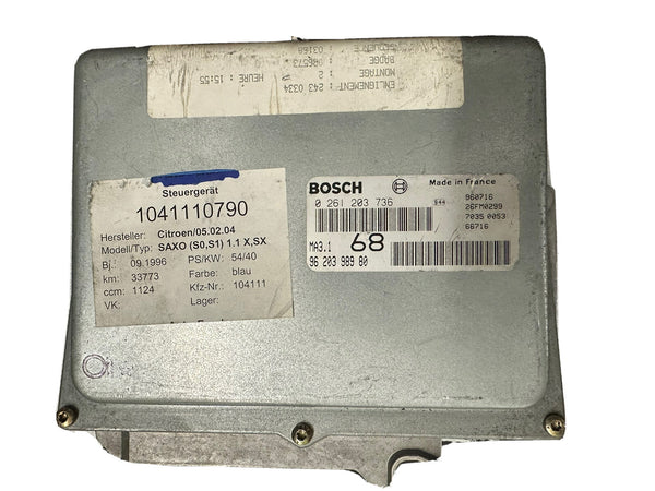 Citroen Saxo Motorsteuergerät 0261203736 9620398980 Wegfahrsperre Deaktiviert