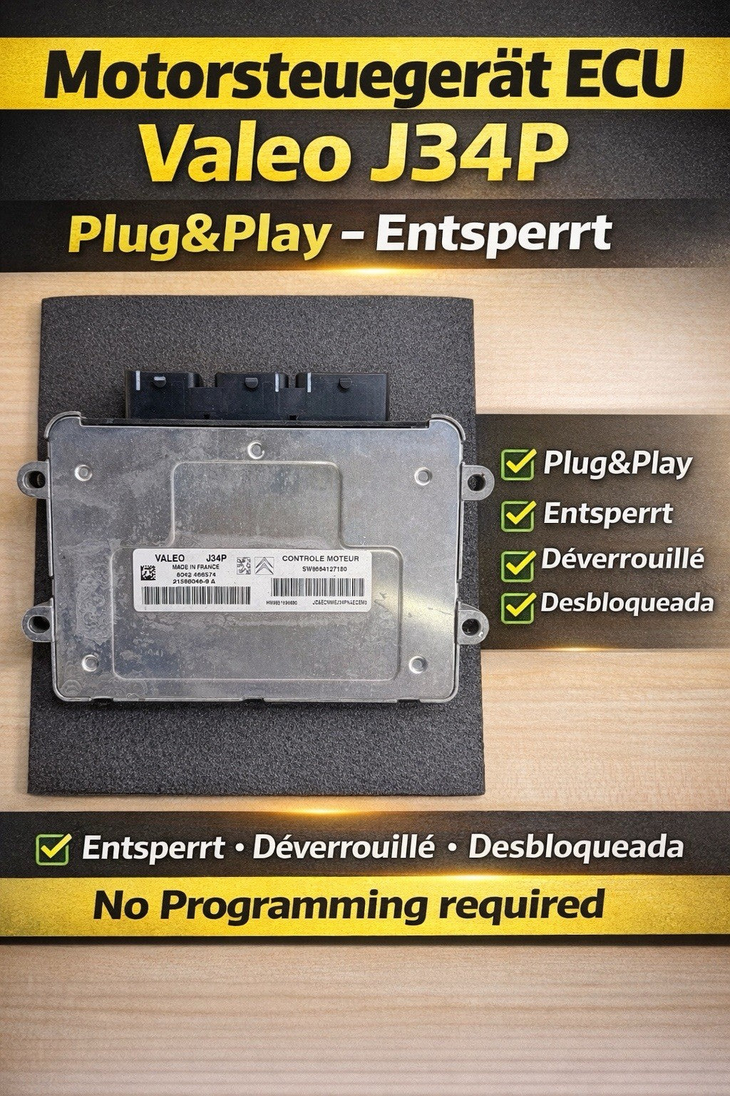 Plug&Play ENTSPERRT  Citroen 1.4 Motorsteuergerät 9651696680 SW9664127180