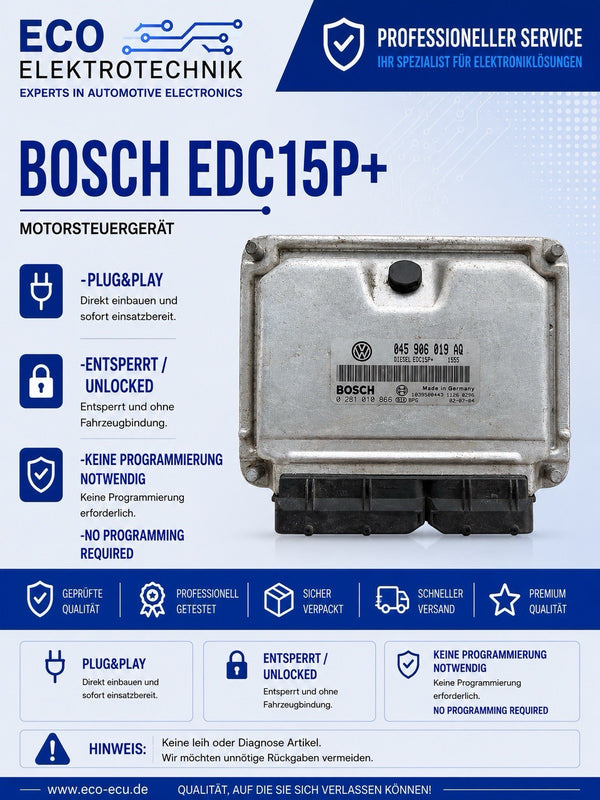 Plug&Play ENTSPERRT VW Polo 1.4 TDI ECU MS  045906019AQ 0281010866