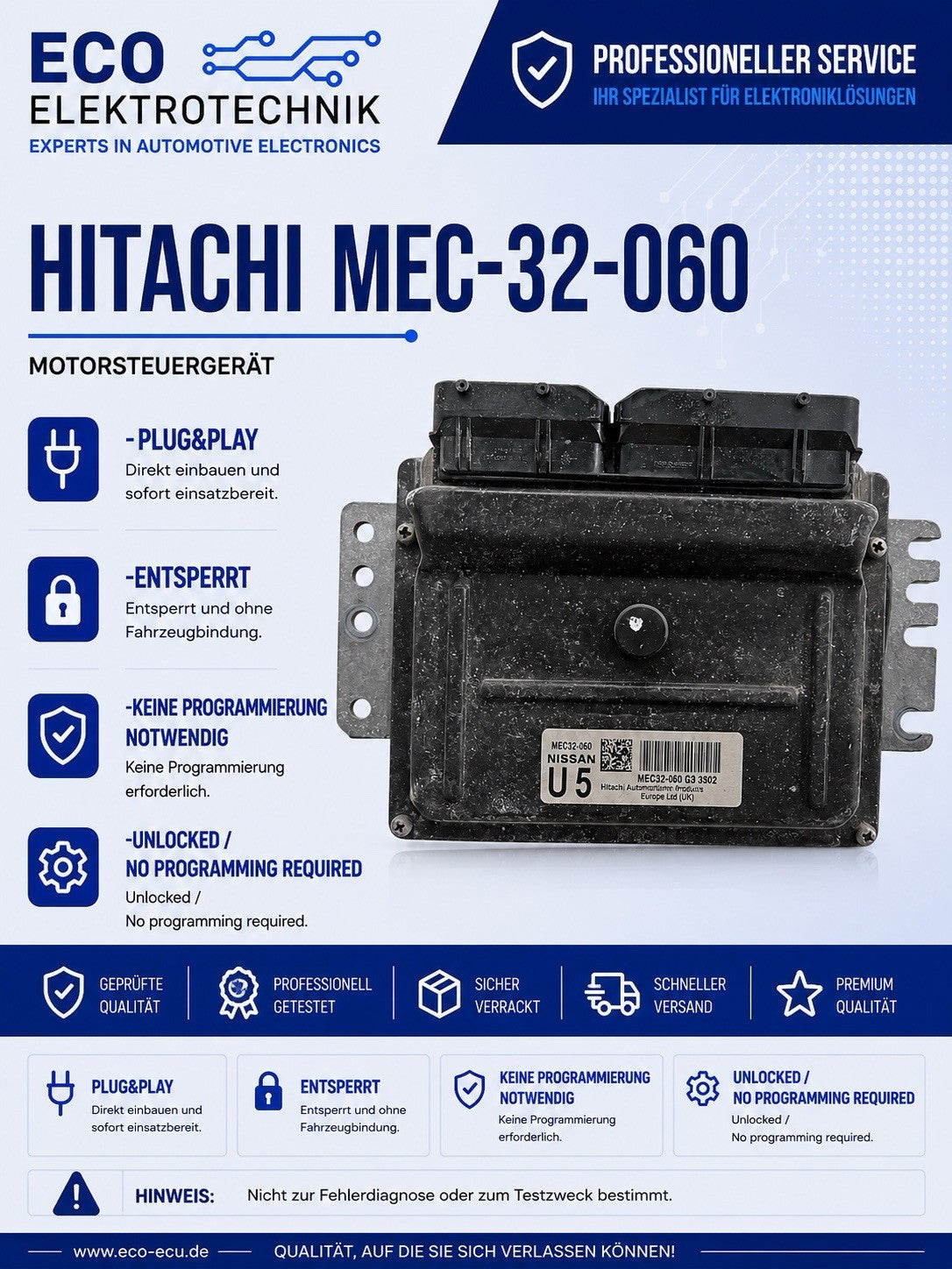Plug&Play ENTSPERRT Nissan Micra 1.2 ECU MS MEC32-060 G3 3502 . MEC32-060