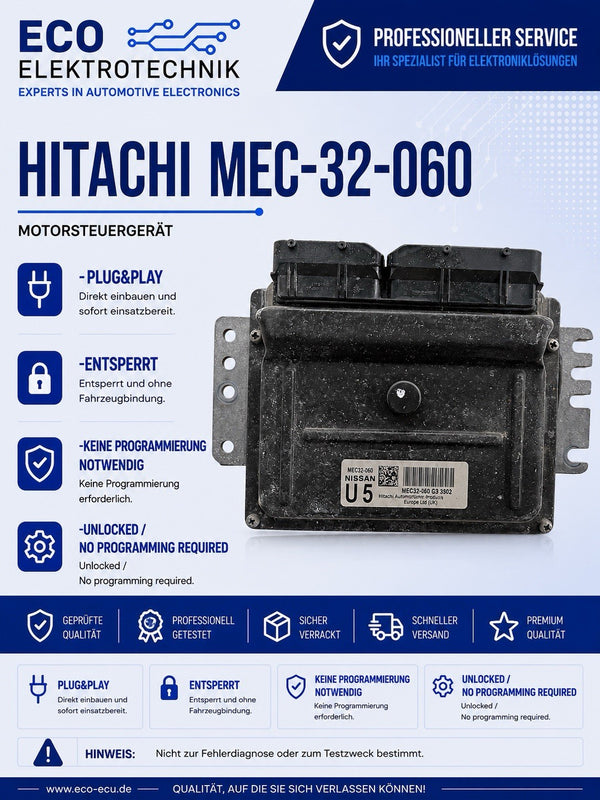 Plug&Play ENTSPERRT Nissan Micra 1.2 ECU MS MEC32-060 G3 3502 . MEC32-060