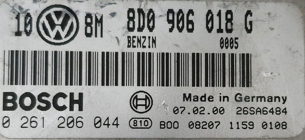 MOTORSTEUERGERÄT (OHNE WFS) ENTSPERRT  VW PASSAT  BOSCH 0261206044 8D0906018G
