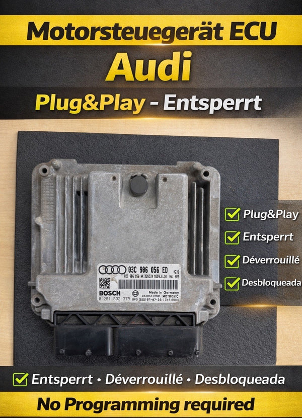 Plug&Play ENTSPERRR AUDI 1.6 FSI 03C906056ED ECU MS 0261S02379