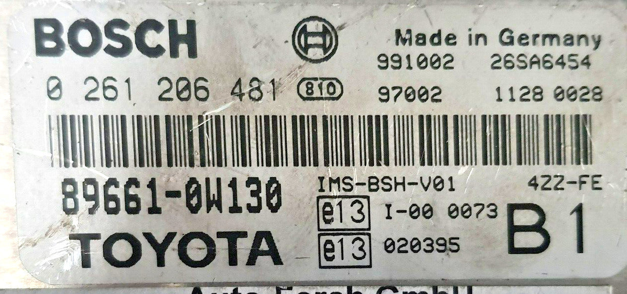 Toyota Corolla Motorsteuergerät 0261206481 89661-0W132 265A6995. Programmiert