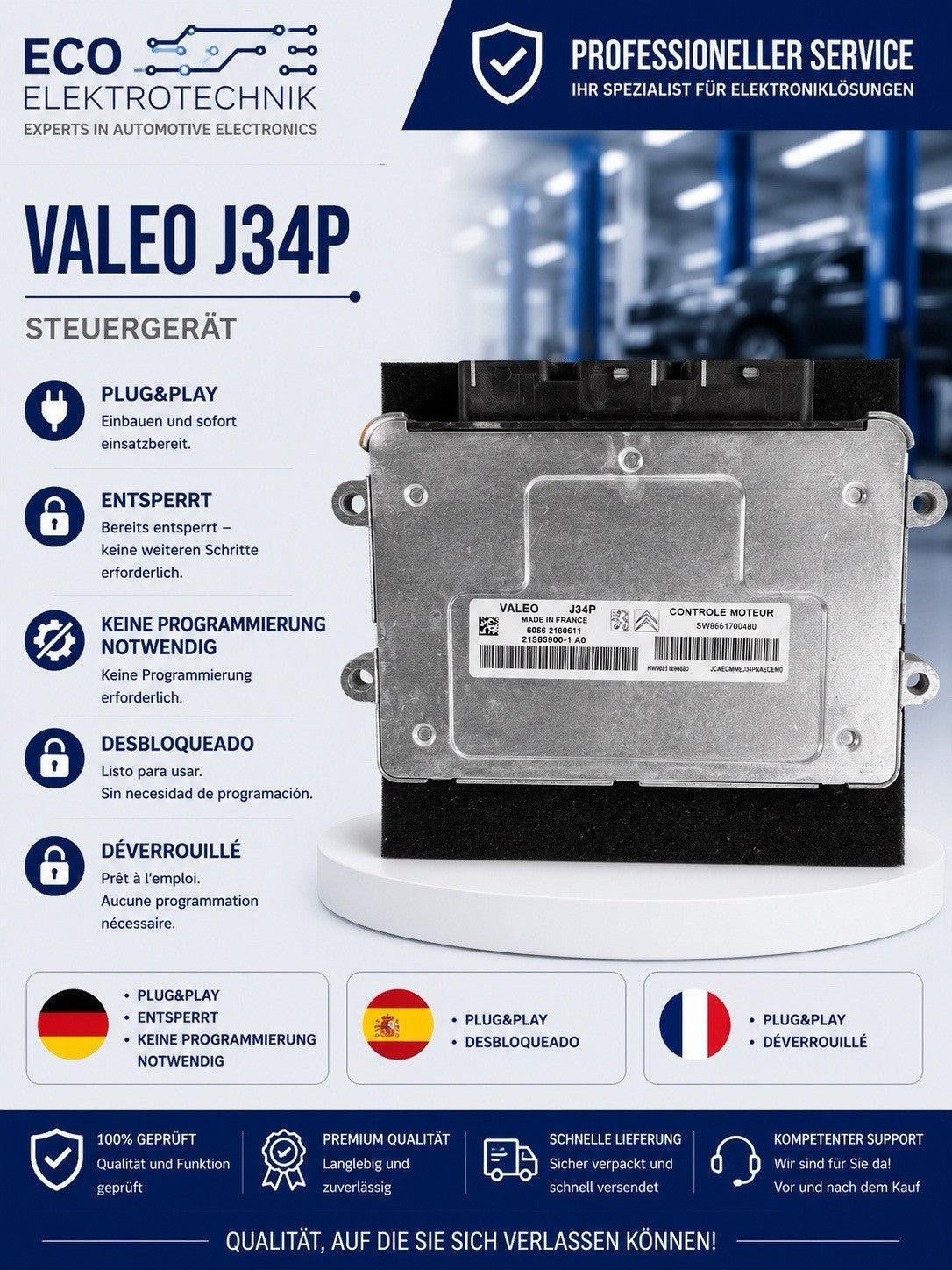 Plug&Play ENTSPERRT PEUGEOT CITROEN 1.4 9661700480 21585900-1 9651696680