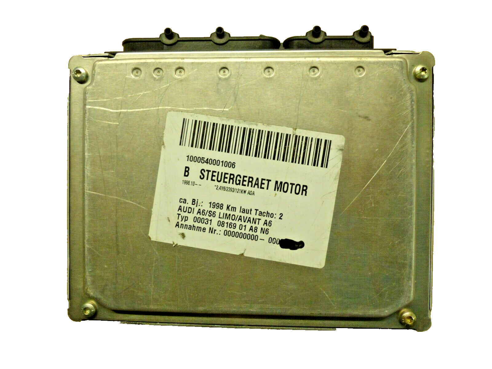 Audi Einspritzungssteuergerät (OHNE WFS) (IMMO OFF) Bosch 0261204383 4B0907552