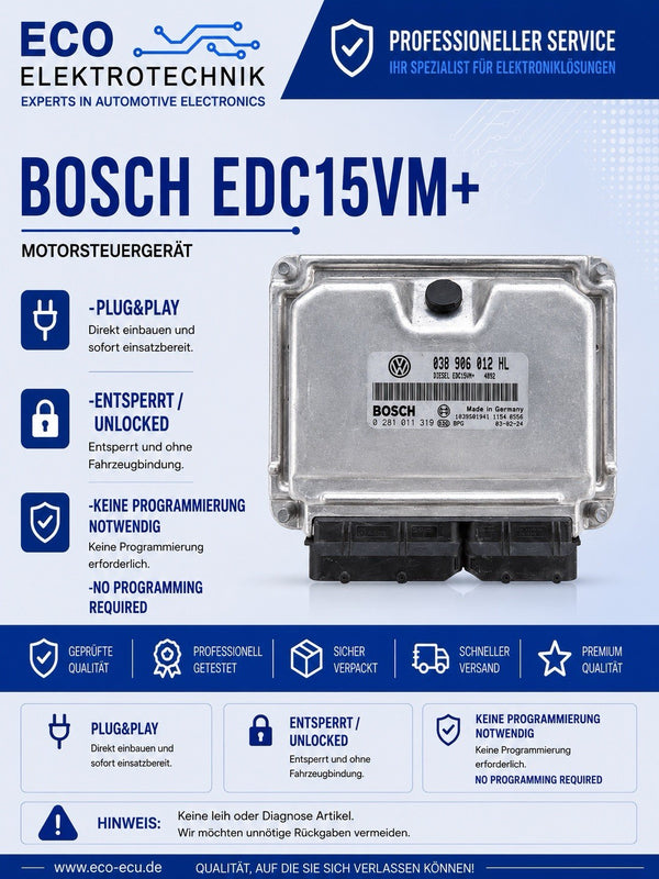 Plug&Play ENTSPERRT VW Polo 9N 1.9 SDi  ECU MS 038906012HL 0281011319