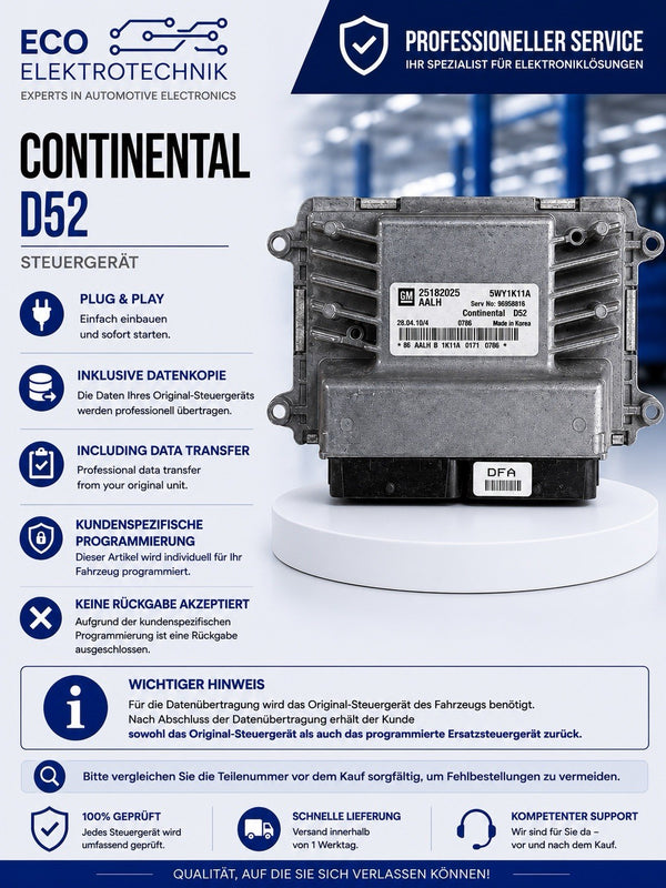 PLUG&PLAY INK Programmierung Chevrolet Motorsteuergerät 25182025 96958816