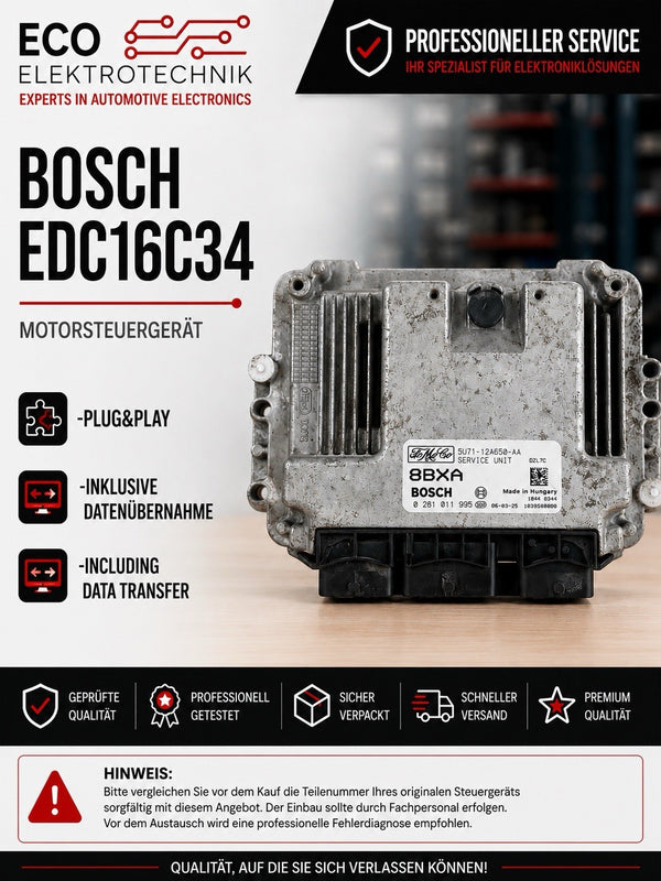 Plug&Play INK Daten Übernahme Ford 1.6 TDCi ECU MS 0281011995 5U7112A650AA