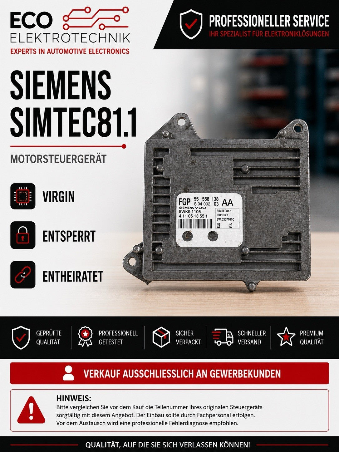 Zurückgesetzt ENTHEIRATET RESET OPEL 2,2L  ECU MS 55558138 AA   5WK91105