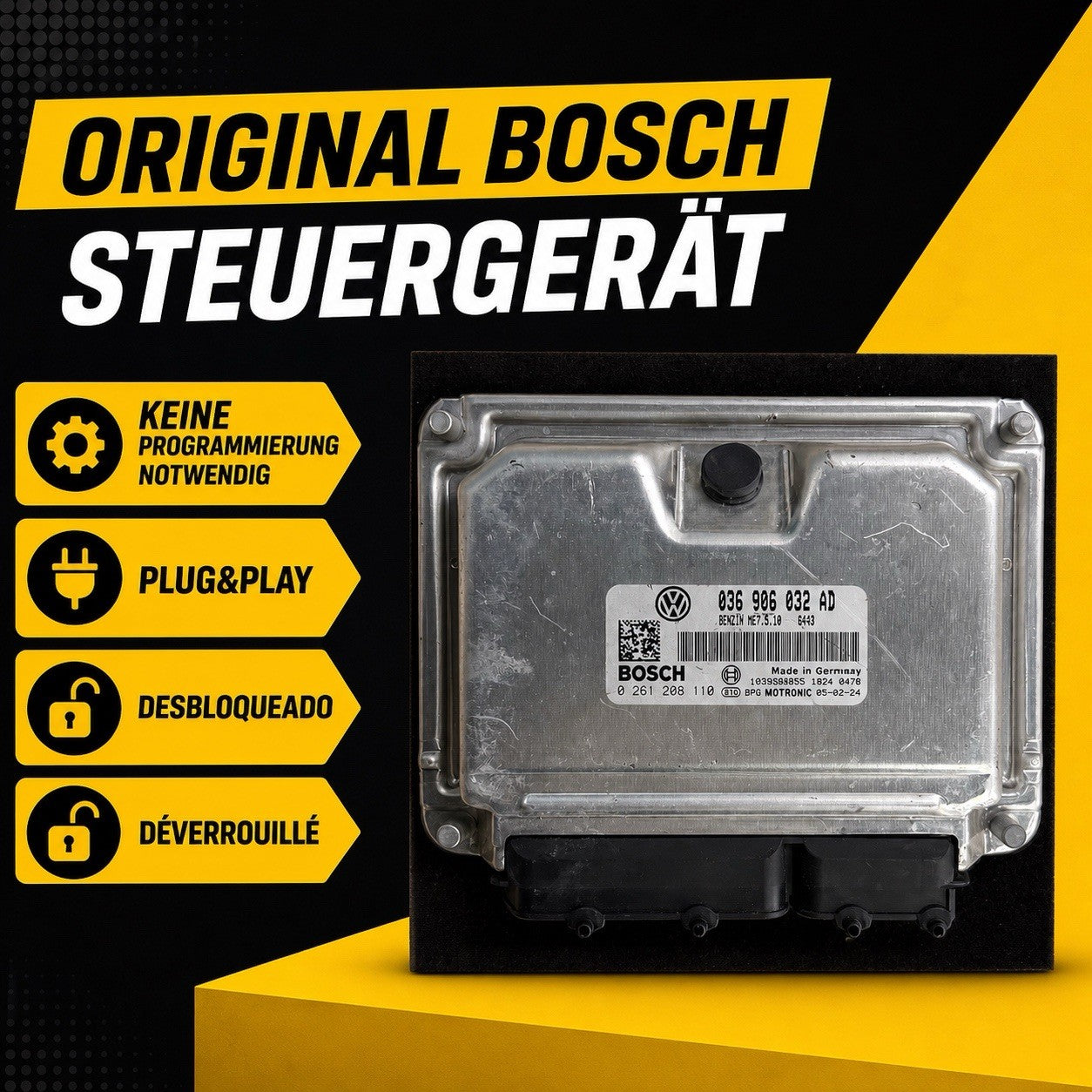Plug&Play ENTSPERRT VW Golf 1.4 ECU MS 036906032AD 0261208110