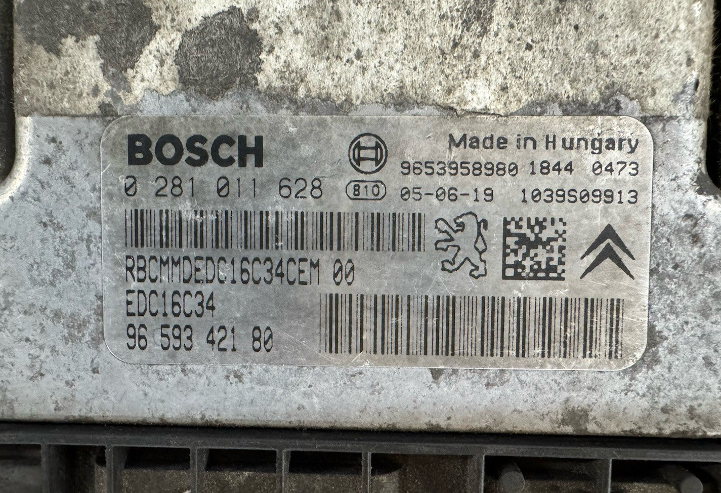 Plug&Play ENTSPERRT Peugeot 1.6 HDi Motorsteuergerät 9659342180 0281011628