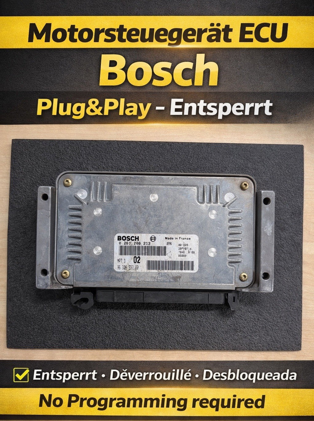 Plug&Play ENTSPERRT Peugeot 206 ECU MS 9632693780 Bosch 0261206213