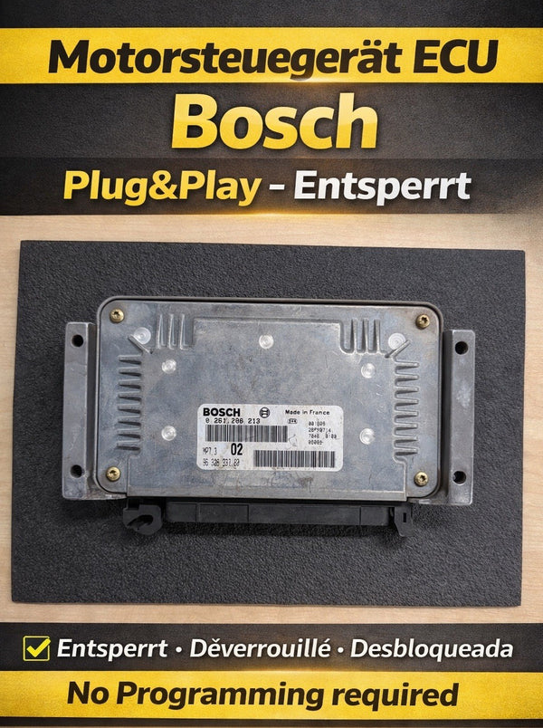 Plug&Play ENTSPERRT Peugeot 206 ECU MS 9632693780 Bosch 0261206213