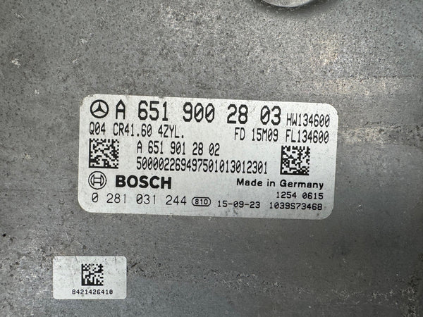 ملفات أصلية، ملفات مرسيدس فيتو 190 حصان وحدة تحكم المحرك A6519002803 Bosch EDC17C66 0281031244 SW 10SW035973 CR41NFZ-651-FKS1-447A_LL-140kW-3OSL2S_D-EU6I_OPS-ME17
