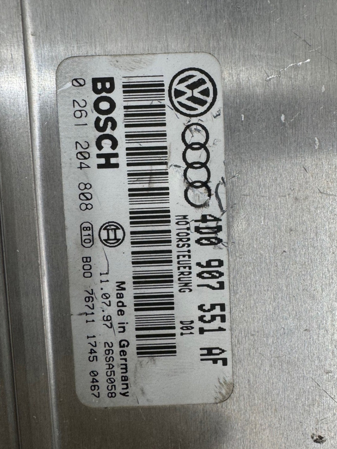 Immo Off File , Wegfahrsperre aus Dateien 2.8 V6 Bosch M3.8.2 VW Audi 4D0907551AF 0261204808