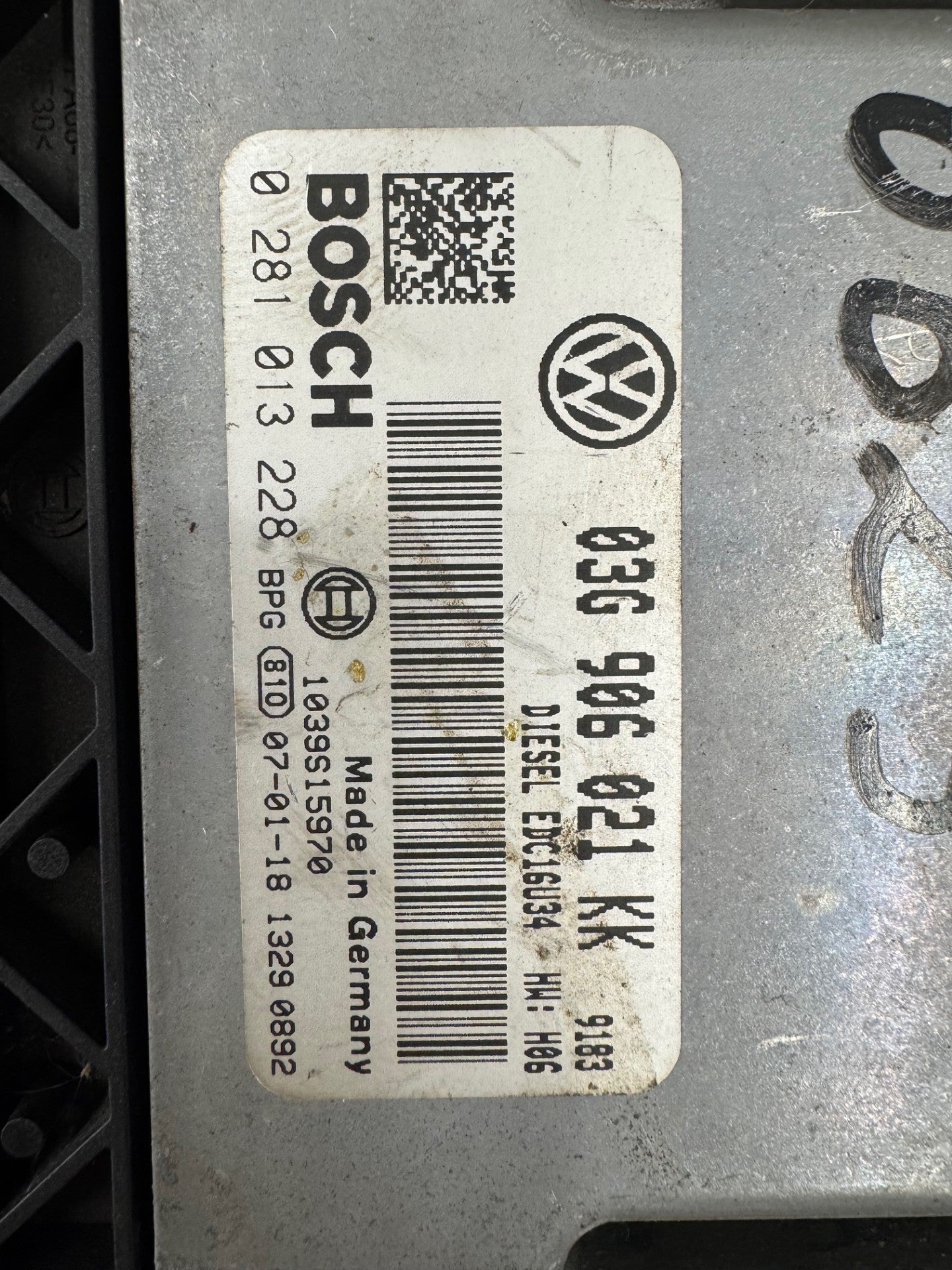 Original Files VW Golf V 2.0 TDI Bosch EDC16U34 03G906021 KK 0281013228 BPG SW 10373810109 Software upgrade 03G906021KK 9183