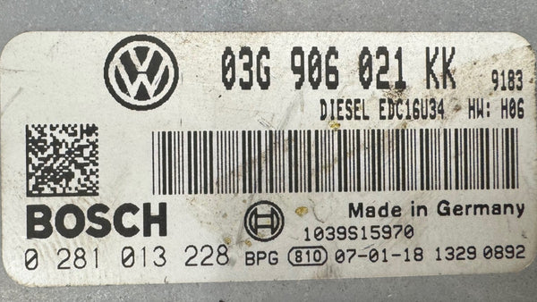 ملف إلغاء إيمو، ملفات إبطال مانع الحركة لسيارة فولكس فاجن جولف 5 2.0 TDI بوش EDC16U34 03G906021 KK 0281013228 BPG SW 10373810109 تحديث برنامج 03G906021KK 9183