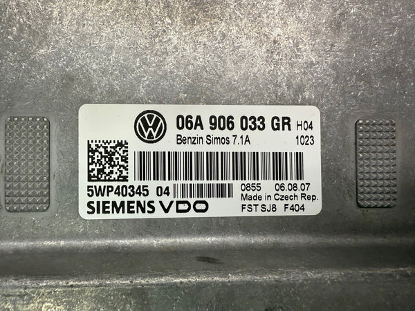 ملف إلغاء مانع الحركة أودي A3 1.6 وحدة التحكم الإلكترونية للمحرك Siemens Simos 7.1A 06A906033 GR 5WP40345 04