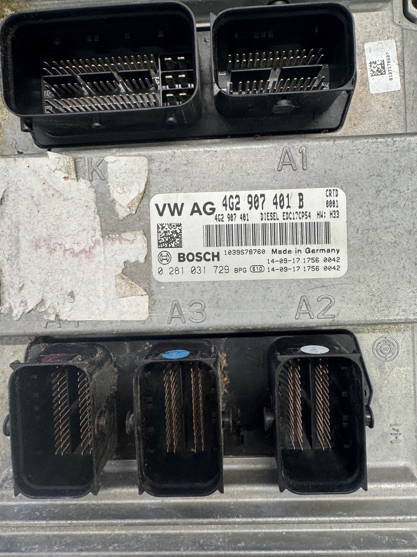 Original Files Audi A6 Limousine 3.0 TDI Bosch EDC17CP54  4G2907401B  4G2907401 0281031729  , SW 10SW044552 Software upgrade   4G2907401B  0007