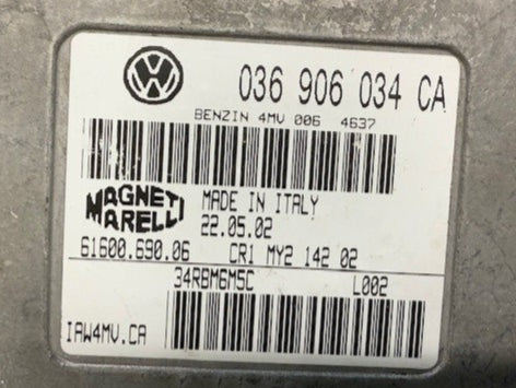 Immo Off File Audi A2 1.4 Benzin Magneti Marelli 036906034CA IAW4MV.CA 6160069006