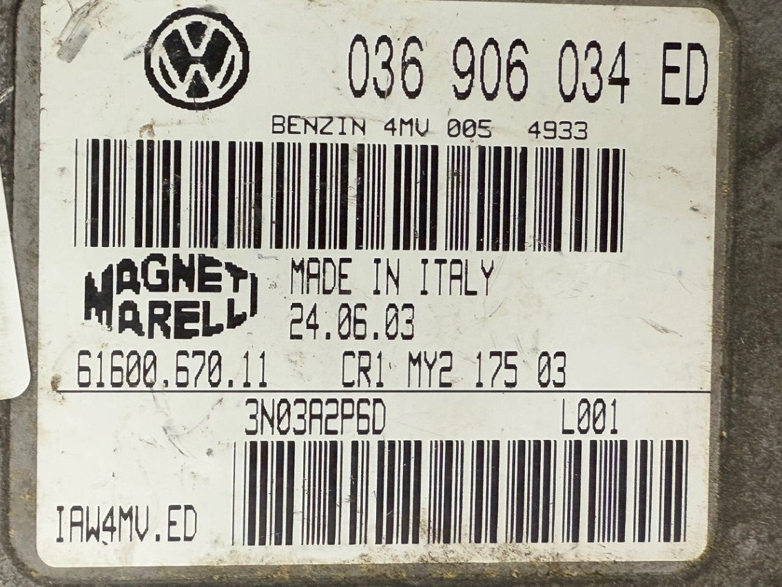 Immo Off File VW Polo 1,4 16V Magneti Marelli 036906034ED 61600.670.11 IAW4MV.ED
