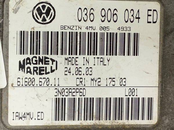 ملف إلغاء قفل مانع الحركة VW Polo 1,4 16V Magneti Marelli 036906034ED 61600.670.11 IAW4MV.ED