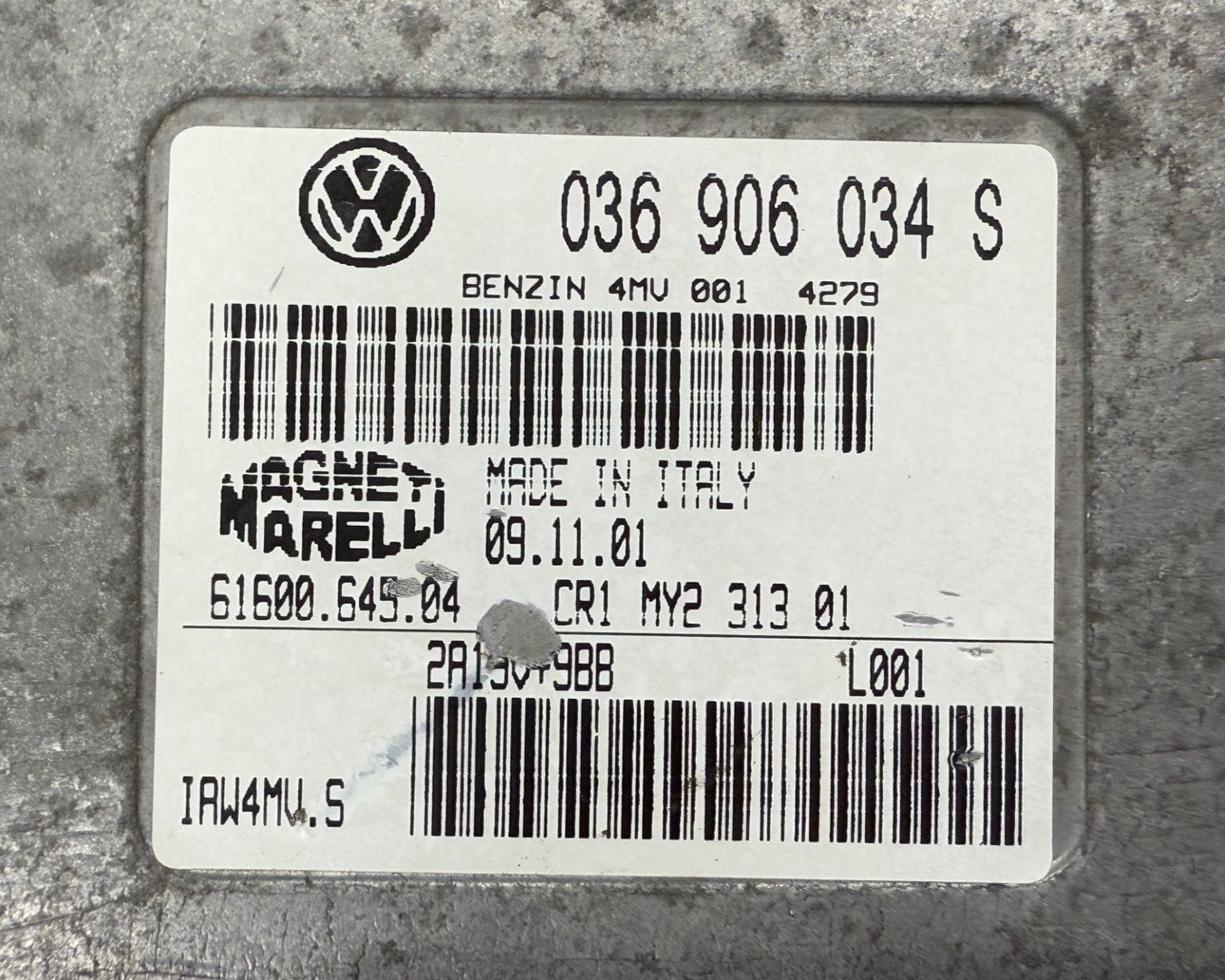 Immo Off File VW 1.4 Petrol Benzin Polo 036906034S IAW4MV.S 6160064504