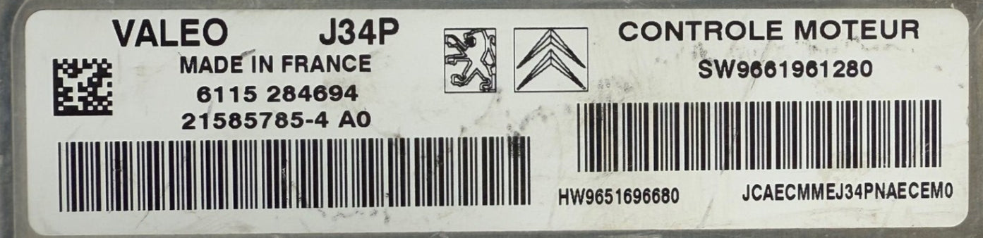 Immo Off , WFS OFF  Peugeot Citroen VALEO JOHNSON J34P PSA SW 9661961280  21585785-4 HW9651696680  Software 9661961280  Software upgrade 9663255180