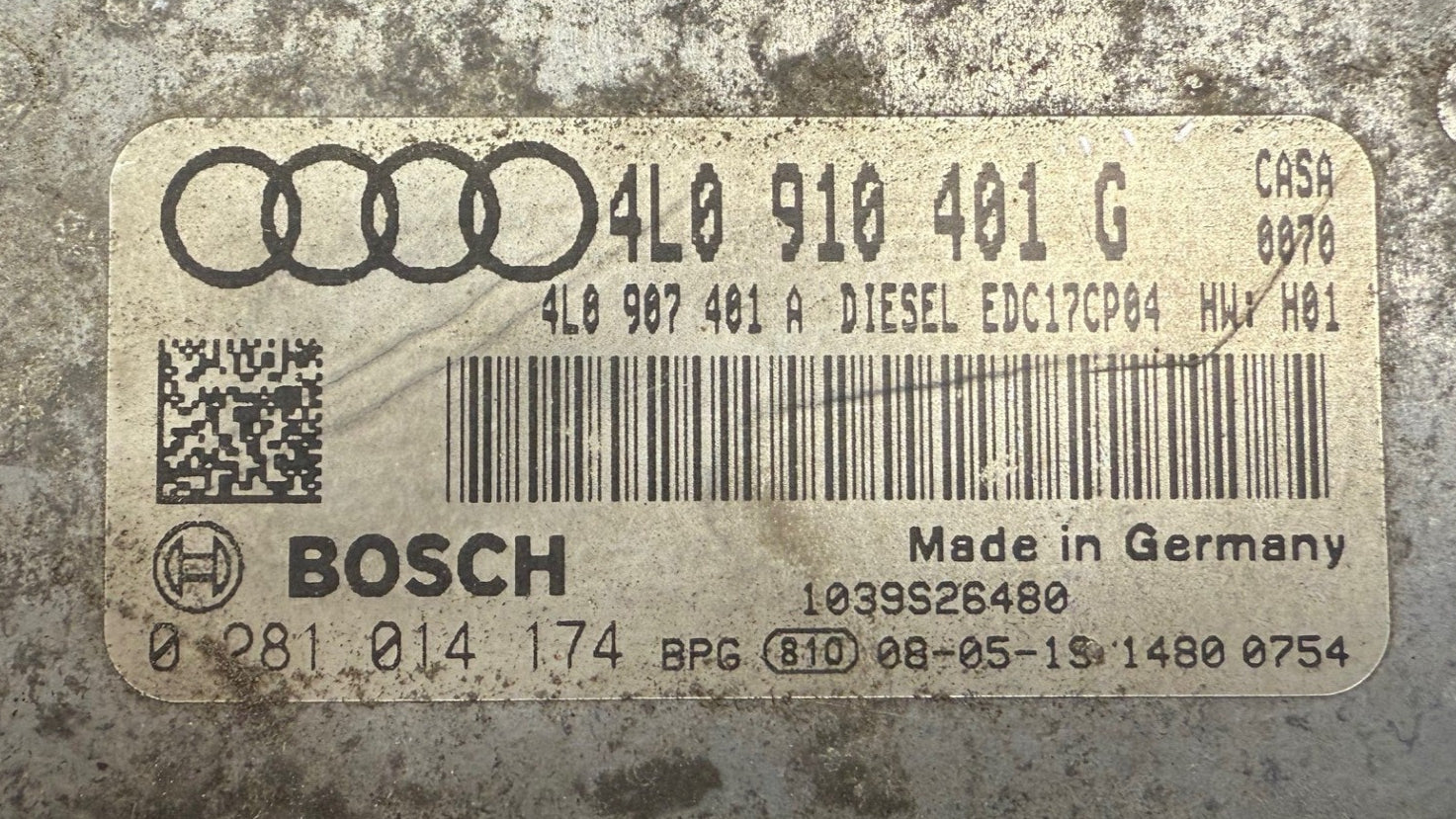 Original Files Audi Q7 3.0 TDI V6 CASA Bosch EDC17CP04 4L0910401G 0281014174  SW 1037518178  Software upgrade 4L1910401D 0080